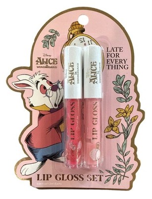 2pc Disney Alice In Wonderland Liquid Wand Lip Gloss White Rabbit 0.04oz Each