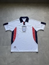 Vintage Umbro England Soccer Jersey Shirt White Blue Red Size XL