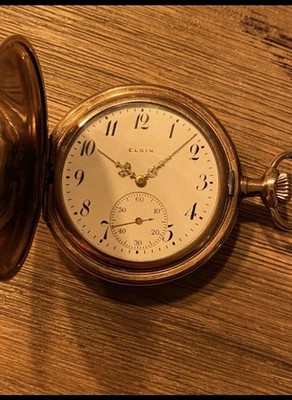 Elgin Taschenuhr mechanisch Handaufzug Savonnette Sprungdeckel kleine Sekunde