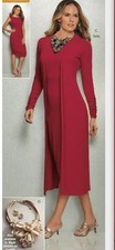 Size 1X Midnight Velvet Red Formal Dinner Date Church Party Leslie Jacket Dress