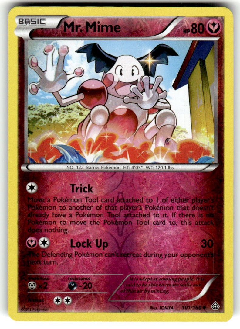 Mr. Mime - 101/160 - Uncommon - Reverse Holo XY Primal Clash Pokemon Near Mint