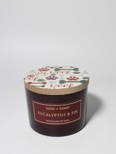 12 oz Sand Paws Eucalyptus Fir Scented Jar Candle Cotton Wick Air Freshen