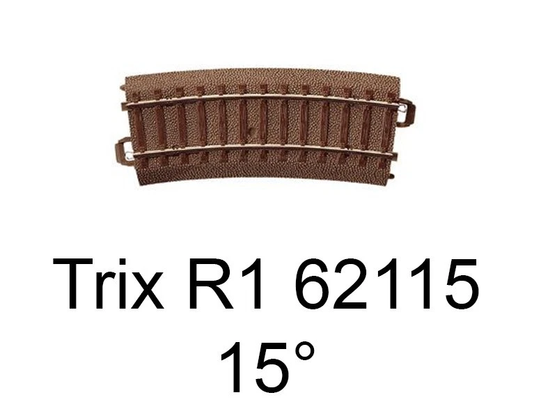 TRIX Rail courbe voie C rayon R1 15 degrés HO - Trix 62115 - Photo 1/1