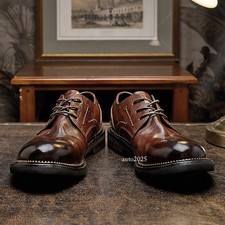 Men Casual Leather Shoes Genuine Leather Business British Handmade Cowhide Shoes