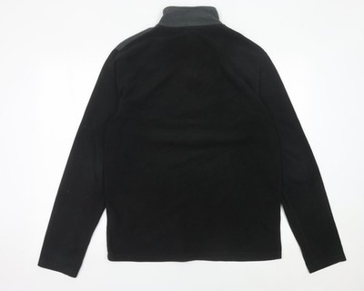 Brave Soul Herren Schwarz Fleece 1/4 Zip Sweatshirt Pullover Gr. M