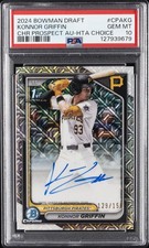 2024 BOWMAN DRAFT CHROME PROSPECT AUTOS HTA CHOICE KONNOR GRIFFIN 129/150 PSA 10
