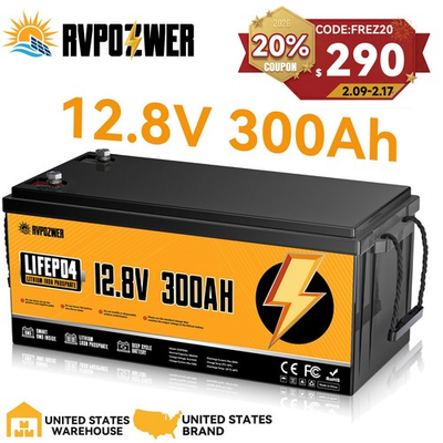 #ad 12V 300Ah LiFePO4 Lithium Battery 200A BMS for RV Home Marine Solar Off grid RV $363.74