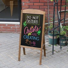 Large Wooden Chalkboard Magnetic Floor Easel Board Sidewalk Stand Presentations