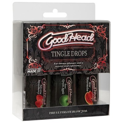 GoodHead Oral Sex Tingle Drops 3 Pack - Strawberry, Green Apple, Watermelon