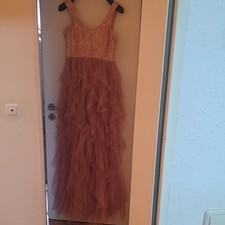 Damen Abendkleid lang Gr. M/L rosa Herzaussch...