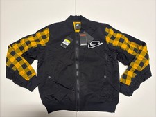 Nike NSW $180 Bomber Jacket Yellow Plaid Sportswear Dark Sulfur Men S BV4532-010