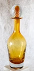 Blenko Mid-Century Honey Amber Glass Decanter Air Twist Stopper-Joel Myers- 6724