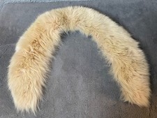 Vintage Mink Fur Collar Neck Wrap For Coat Or Sweater White Cream VTG