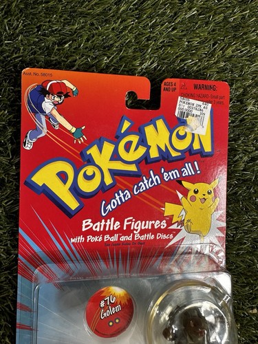 Figurine da battaglia Pokemon GOEDUDE & GOLEM vintage 1998 con dischi da battaglia Hasbro HTF - Foto 4 di 6
