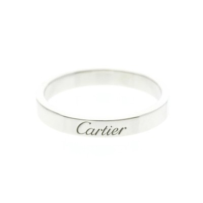 Cartier C de Cartier Ring Platin Mode ohne Stein Bandring Silv... BF594869