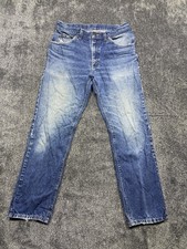 VTG USA Components Lee Jeans Men 32x30 Vintage Distressed Faded Blue Denim