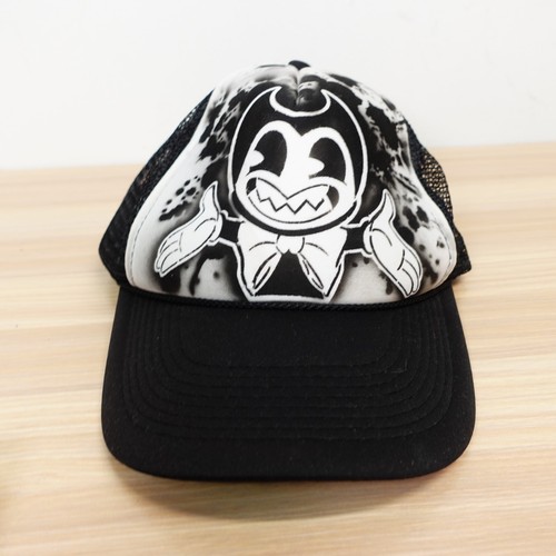 Bendy and Ink Machine Cap Trucker Hat Black Mesh Gamer Airbrush Graffiti OTTO
