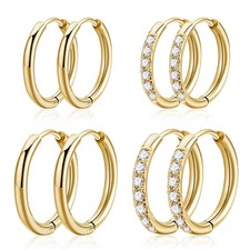 Huggie Gold Hoop Earrings - Small for 1, - 10/10/12/12mm