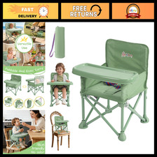 3-in-1 Portable Baby Booster Seat with Tray - Folding High Chair for Travel  Ho