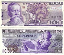 Mexico: $ 100 Pesos Carranza  May 17, 1979 El Banco de Mexico UNC.