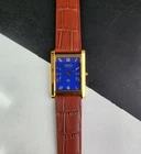 Vintage Seiko Slim Quartz Blue Face Gentlemen's Wrist Watch - FREE SHIPPING