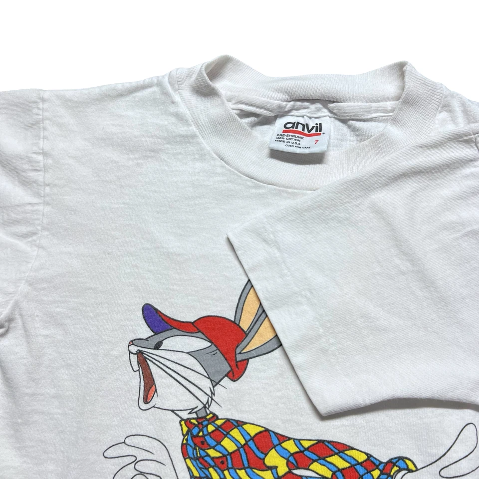 Camisa De Colección Bugs Bunny Juvenil Mediana Warner Bros 1993 Hip Hop Dibujos Animados Años 90 Camiseta Foto 3 de 4