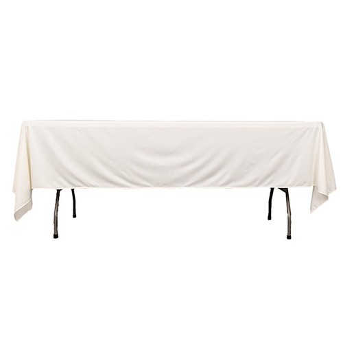 60" x 102" IVORY Scuba Polyester Rectangular TABLECLOTH Party Events Decorations - Picture 2 of 8