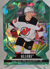 2022-23 Upper Deck Allure Jesper Bratt Green Rainbow Die Cut Serial #17/99