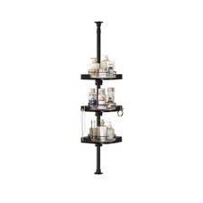 360  Rotating Shower Caddy Tension Pole, 3 Tiers Corner Shower Organizer for ...