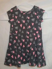 Cat  Jack Sun Dress Sz 2T Black With Pink White Hearts