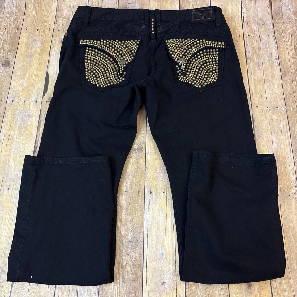 Robin Jeans Hombres Robins Vintage Bolsillos Largos con Solapa Cristales Swarovski Negro 38X34 Foto 3 de 4