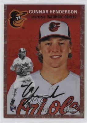 2023 Topps Chrome Platinum Anniversary /75 Gunnar Henderson #50 Rookie RC tw0
