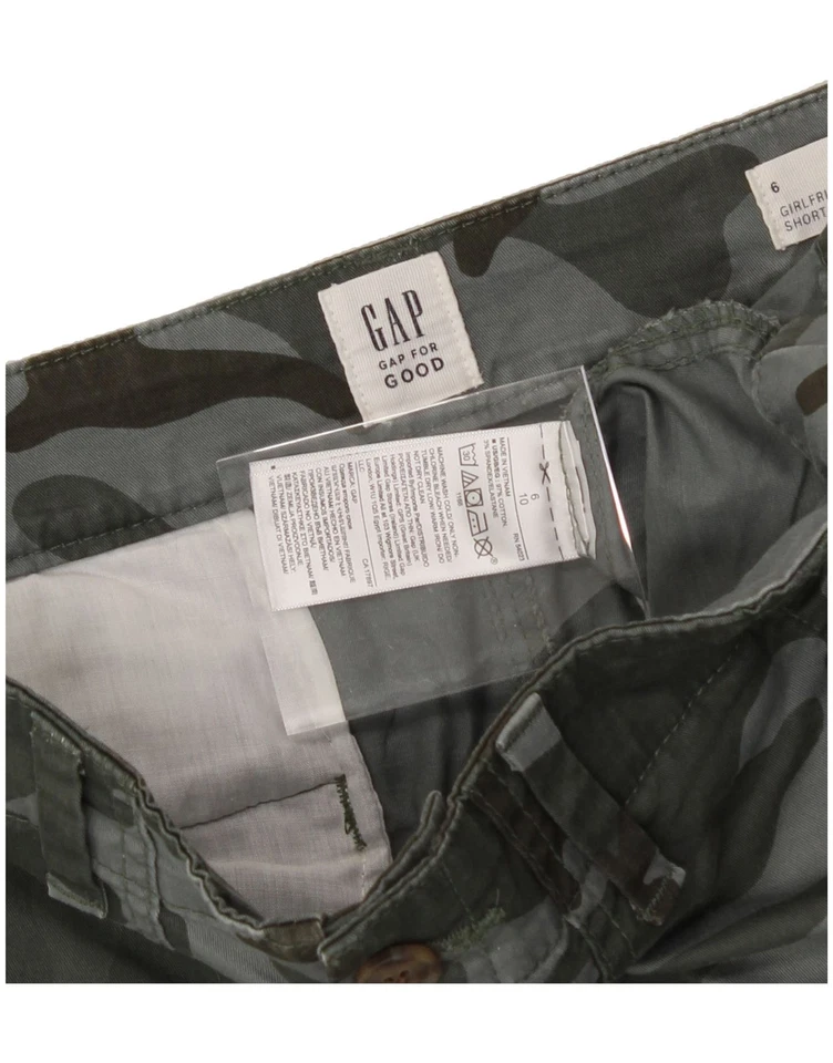 GAP Womens Girlfriend Chino Shorts US 6 Medium W30 Khaki Camouflage Cotton CB08 - Image 3 of 3