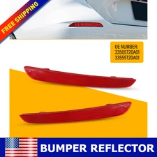 2PCS Red LED Rear Bumper Reflector Brake Tail Lights For 2022-2023 Honda Civic