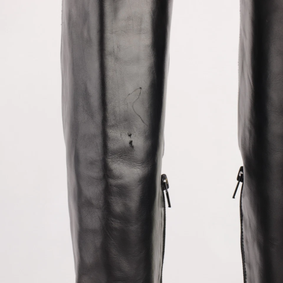 Bota de montar AGL para mujer talla 41 11 alta cuero negro cremallera parcial Italia Foto 3 de 4