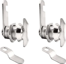2Pcs 5/8" Chrome Non-Locking Compartment Lock Keyless Twist Cabinet Lock