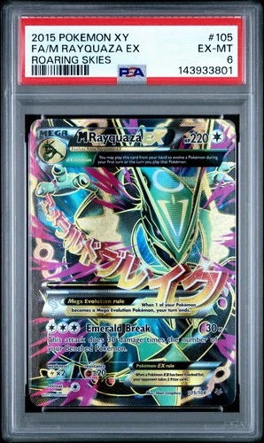 2015 POKEMON XY ROARING SKIES #105 FULL ART/M RAYQUAZA EX PSA 6