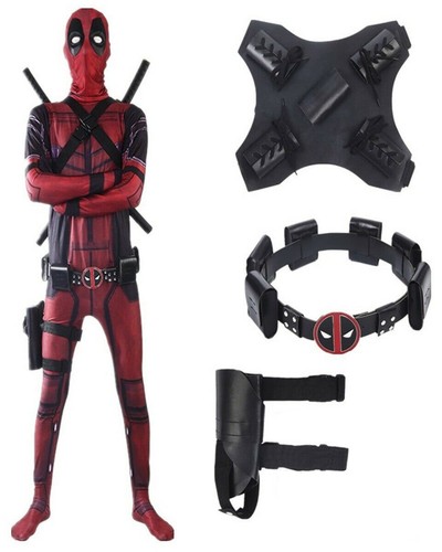 Juego completo de disfraz de Deadpool para hombre cómic Marvel X-Men superhéroe antihéroe - Imagen 2 de 9