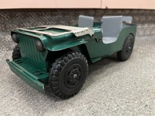 * VINTAGE MARX PRESSED STEEL WILLY'S JEEP OLDER RESTO 11 INCHES LONG *ST