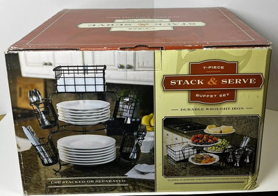 Stack And Serve Buffet Dinnerware 7pc Party Catering Service Set New In Box