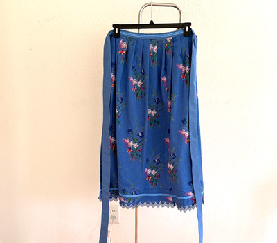 Lavish NORWEGIAN BUNAD APRON NORWAY Blue Handmade Linen & Cotton   Fine