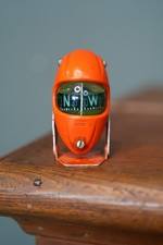 Vintage Hull Streamline Illuminated Auto Dash Car Compass Space Age Orange Rare