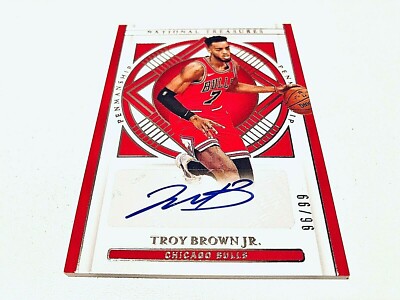 Troy Brown Jr. 2021 Panini National Treasures Silver Penmanship Autograph #/99 