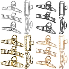 US 5 Pack Metal Jumbo Hair Claw Clip Large Strong Hold for Thick Hair Nonslip