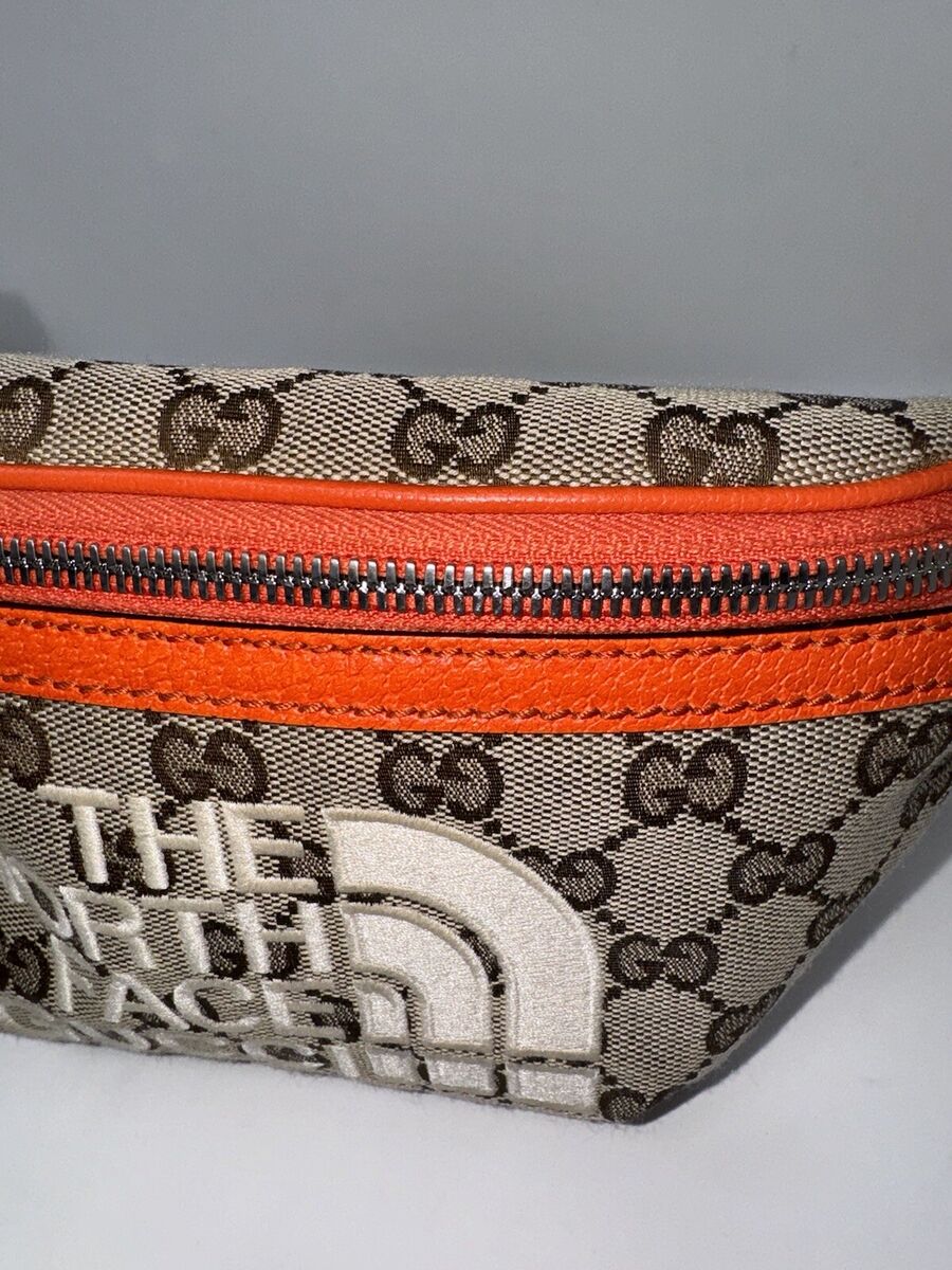 GUCCI X North Face Canvas Waist Belt Bag Beige Orange EUC | eBay GUCCI X North Face Canvas Waist Belt Bag Beige Orange EUC | eBay