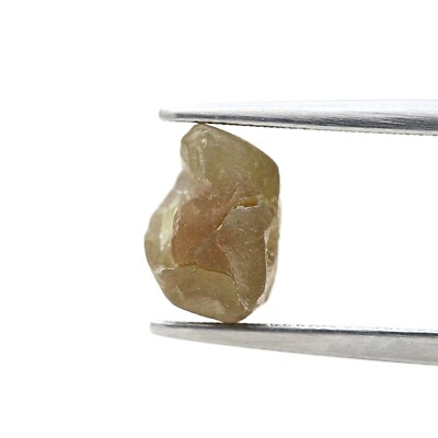 Big rough diamond 1.99ct grayish yellow sparkling natural polygon shape for gift