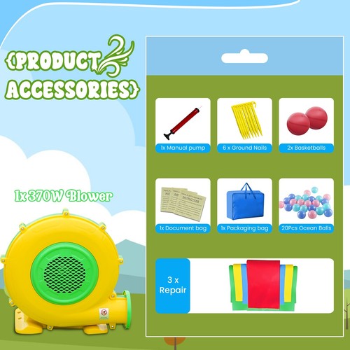 Inflatable Rocket Bounce House Castle Ball Pit for Kids Indoor Outdoor w/Blower - Picture 5 of 9