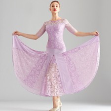 NEW Latin Ballroom Dance Dress Modern Salsa Waltz Standard Dress Top&Skirt#Q139