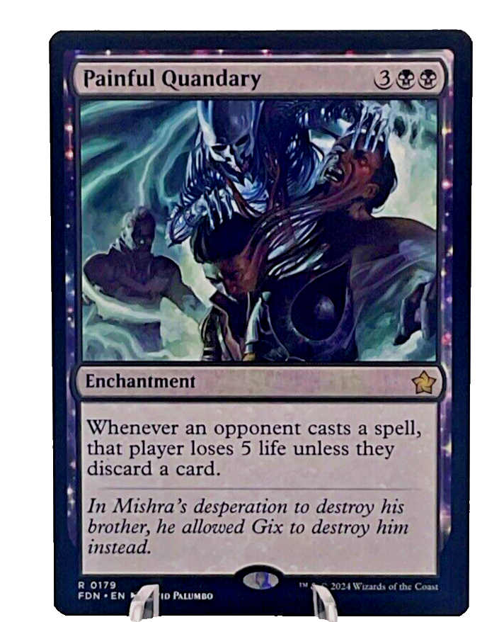 Painful Quandary 0179 FDN-Foundations, MTG Rare Regular-Magic The Gathering NM/M Painful Quandary 0179 FDN-Foundations, MTG Rare Regular-Magic The Gathering NM/M