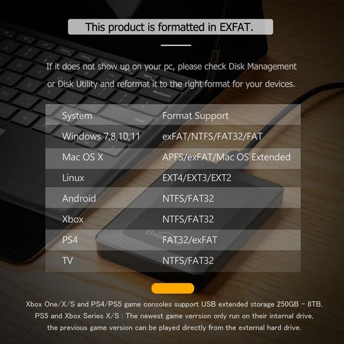 1TB Portable External Hard Drive - 2.5" for PC Laptop and Mac HDD with Carry bag - Afbeelding 12 van 12